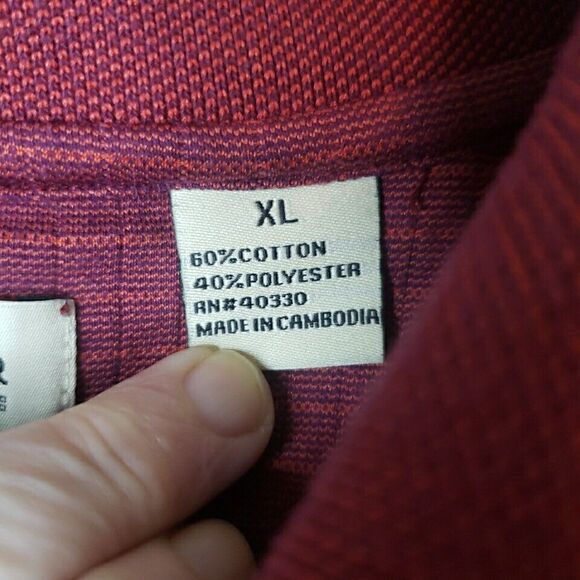 Haggar Mens Polo Shirt Front Pocket Short Sleeve Collared Golf Textured Size XL - Picture 5 of 16